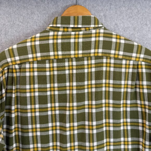Beretta Mens Collared Button-Up Shirt Green Yellow Plaid Long Sleeve Size L / XL - Picture 8 of 11